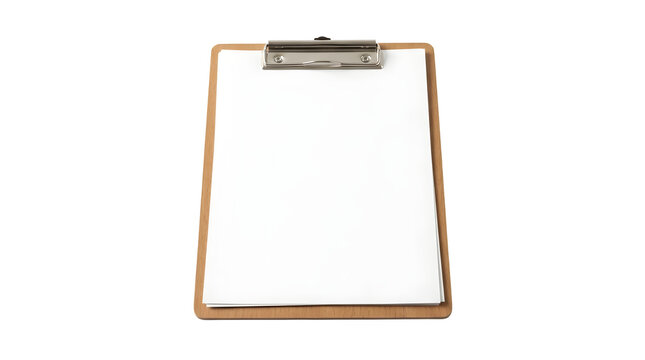 Blank Clipboard with White Paper on Black Background for Writing and Notes