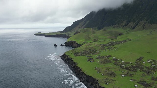 Drone video of Tristan da Cunha