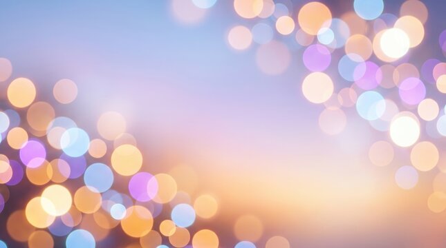 Multicolored bokeh lights on a gradient blue and orange background, wallpaper thumbnail social, media book cover, download 2026 2027, 2028 event template, pc desktop mobile, full hd 4k download