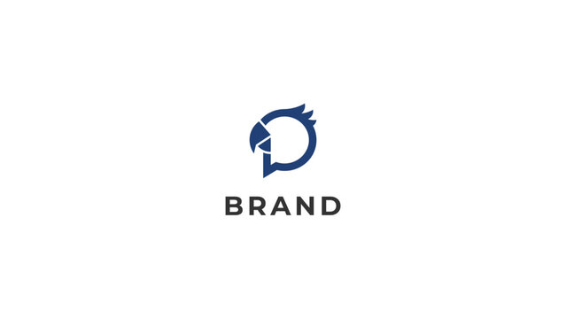 Modern abstract blue eagle or bird head logo design, a dynamic and professional symbol representing leadership, vision, and corporate identity for various businesses