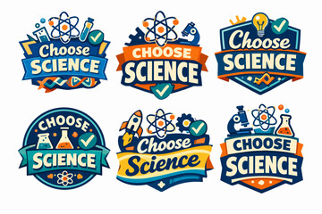 Obraz premium Choosing science education and stem career path with various laboratory instruments and scientific symbols