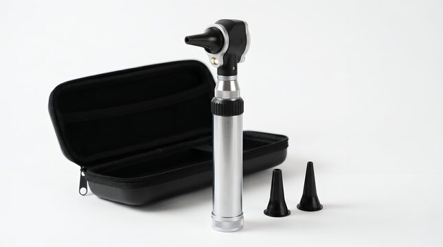 ophthalmic otoscope with case and speculum cones
