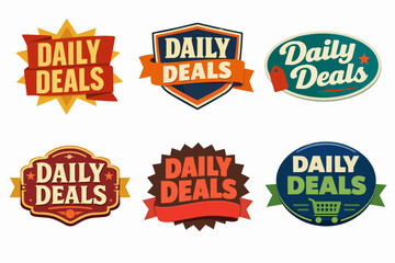 Obraz premium Daily deals and sales badges vector collection offering shopping promotions, discount tags, and special offers