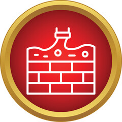 Obraz premium Fireplace chimney outline icon showing warmth and home heating