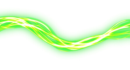 Naklejka premium Modern Green Energy Beam Isolated on Transparent Background
