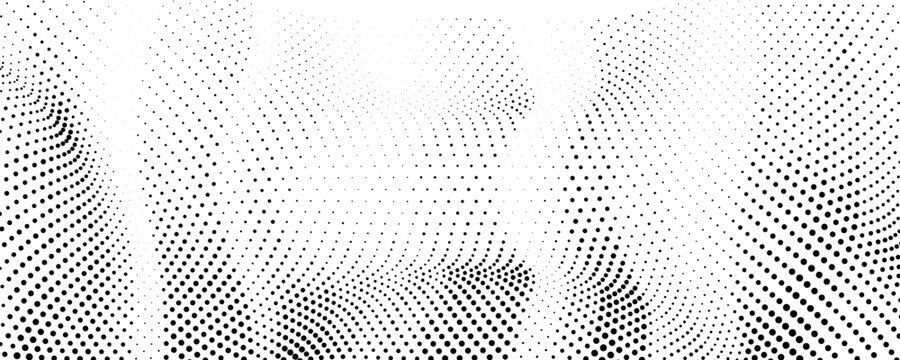 Set of halftone dots gradient pattern texture isolated on white background. Straight dotted spots using halftone circle dot raster texture. Vector blot half tone collection.