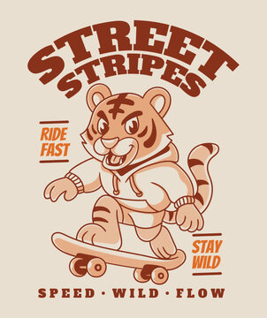Skateboarding Tiger