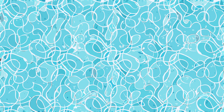 abstract wavy pattern in light blue with white lines