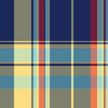 Daisy background texture textile, floor check tartan fabric. Surface plaid vector pattern seamless in pastel and cyan colors.