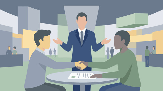 Business Partners Shake Hands Over Formal Deal Agreement.
