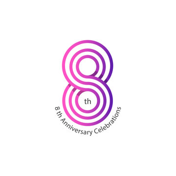 8 years anniversary celebrations logo concept