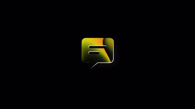 Animated 3D Message Icon Rotating on Transparent Background