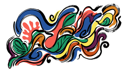 Fototapeta premium Abstract colorful flowing shapes with vibrant hues and dynamic movement