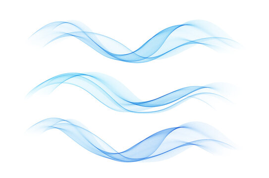 Abstract Background, Transparent Waved Lines. Soft Blue Smoke Wave BG. Colorful Gradient Flowing Wavy Lines. Vector illustration.