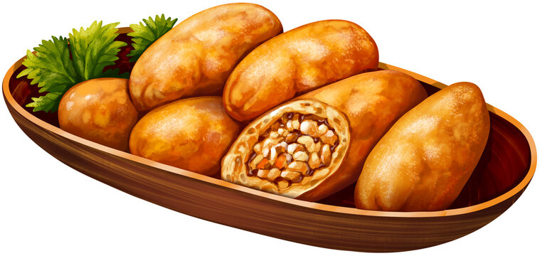 Carimanola Colombian Snack Illustration