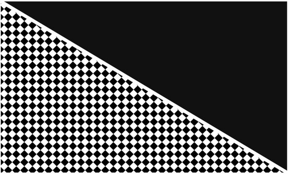 Modern diagonal split screen background with solid black area and white checkered diamond pattern illustration