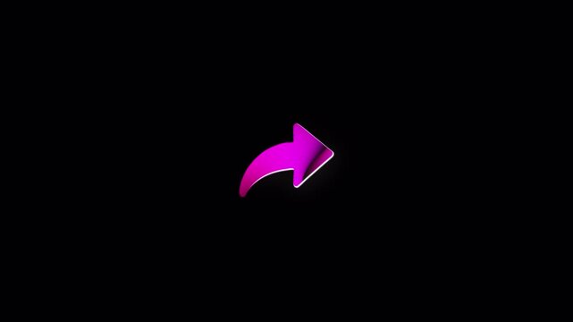 Animated 3D Pink Share Arrow Icon Rotating on Transparent Background