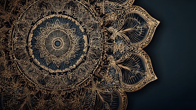 Intricate Mandala Tracery Wheel Design with Mehendi Inspired Ornaments Radiating Modern Harmony and Vintage Elegance