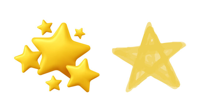 Star illustration isolated on transparent background, glowing decorative symbol for design, celebration themes, rating icons and creative graphic compositions.