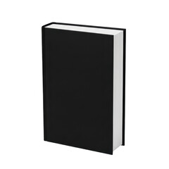 Fototapeta premium Single black book standing upright for education and reading design isolated on transparent background