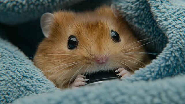 detailed animal care veterinarian studying hamster fur closely
