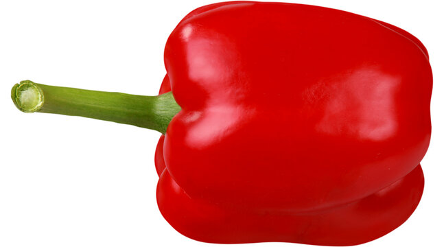 red bell pepper, capsicum isolated on transparent background, 