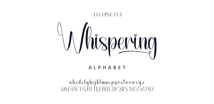signature Font Calligraphy Logotype Script Brush Font Type Font lettering handwritten. Minimal modern urban fonts for logo, brand etc. Typography typeface uppercase lowercase and number. vector