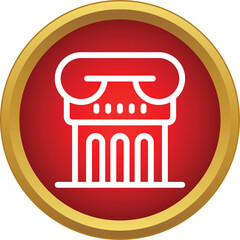 Naklejka premium Greek column icon symbolizing legal system, democracy, and government