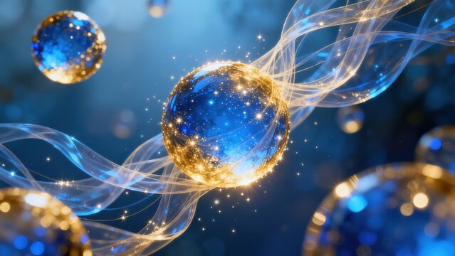 Glowing spheres and flowing light