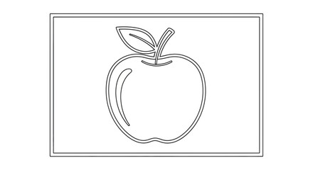 Obraz premium Simple Line Art Apple Icon - Minimalist Fruit Illustration
