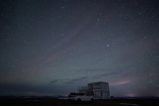 Land Rover Velar Beneath the Milky Way, Night Exploration and Adventure Landscape