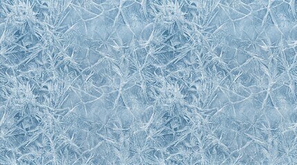 Obraz premium Intricate Ice Crystal Patterns, Frozen Water Texture, Frosty Winter Background, Cold Surface Macro Detail, Abstract Blue Frost Design