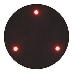 Recreated 3d Image of a classic flying saucer UFO, UAP with red lights on a transparent background. © Herbert