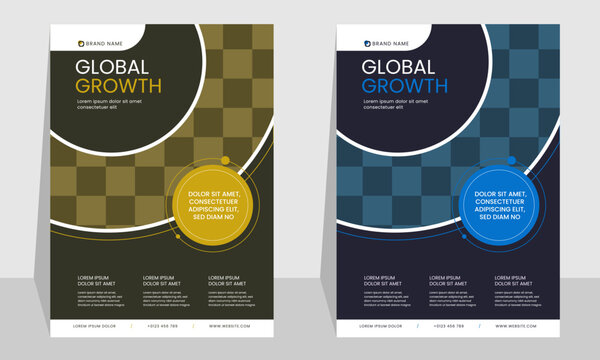 Modern Business Flyer Template Design with Clean Corporate Layout and Marketing Elements