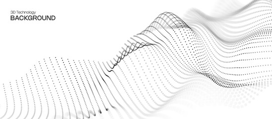 Background white design with abstract technology digital and modern illustration futuristic. Pattern geometric graphic with network science vector and wave texture dynamic. Wallpaper data. © Shanvood