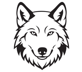Fototapeta premium Wild Wolf Head Silhouette Vector Logo Illustration