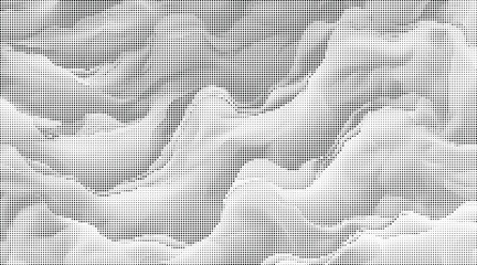 Fototapeta premium Wavy white clouds float gently across a serene sky