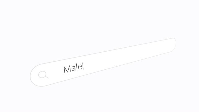 Male Word In A Search Bar Of A Computer. Close-up Shot