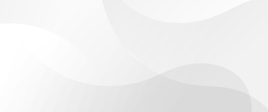 Minimal white abstract wave background with smooth gray curve and copy space for modern elegant design template