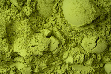 Obraz premium Matcha tea, matcha powder as a background.