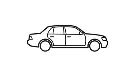 Obraz premium Simple outlined car illustration vector design for transportation concepts
