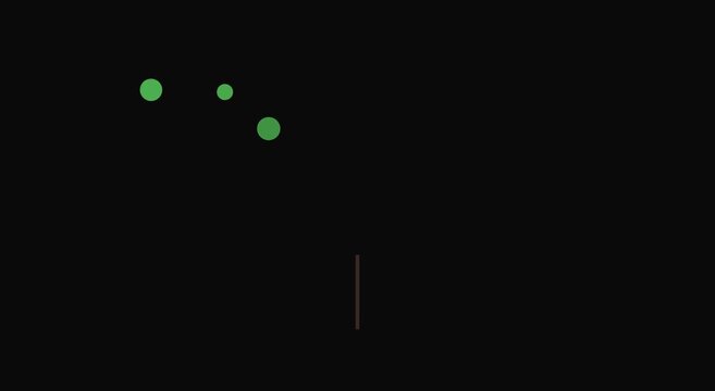 Minimalist abstract loading animation with green dots and brown animation
