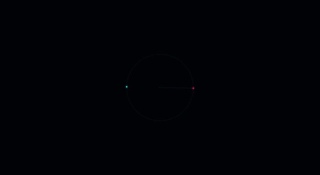 Minimalist abstract loading spinner animation with neon glowing animation