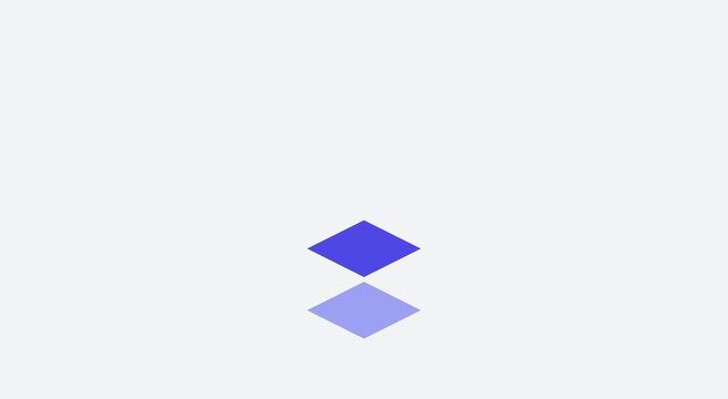 Minimalist blue diamond shapes pulsing in seamless motion loop animation