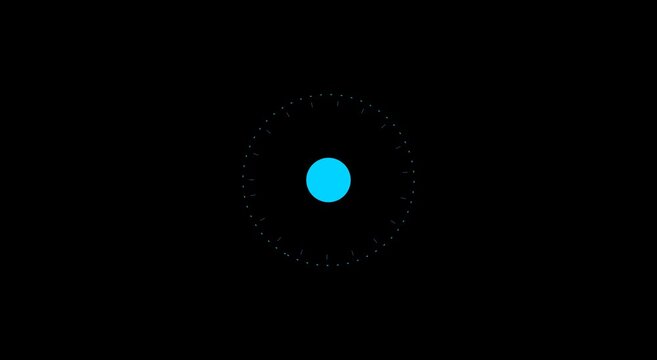 Minimalist blue loading circle animation on animation black background loop