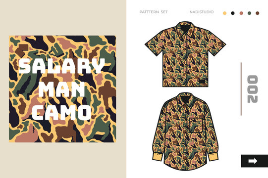 Salaryman camo Pattern set vector
