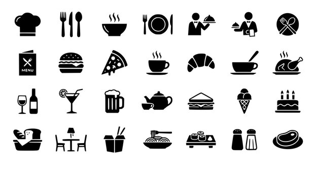 Restaurant and food service icons
