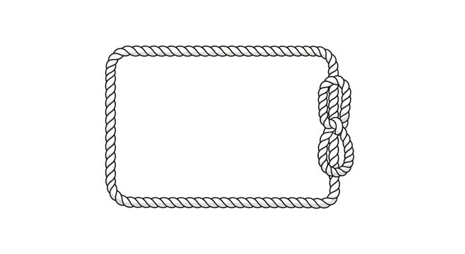 Rectangular Rope Frame with Nautical Knot Decoration