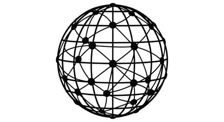 A black geodesic dome structure isolated on a plain white background © MDRASEL