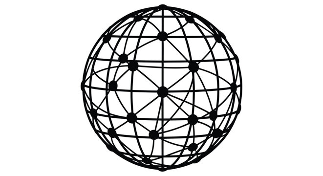 A black geodesic dome structure isolated on a plain white background
